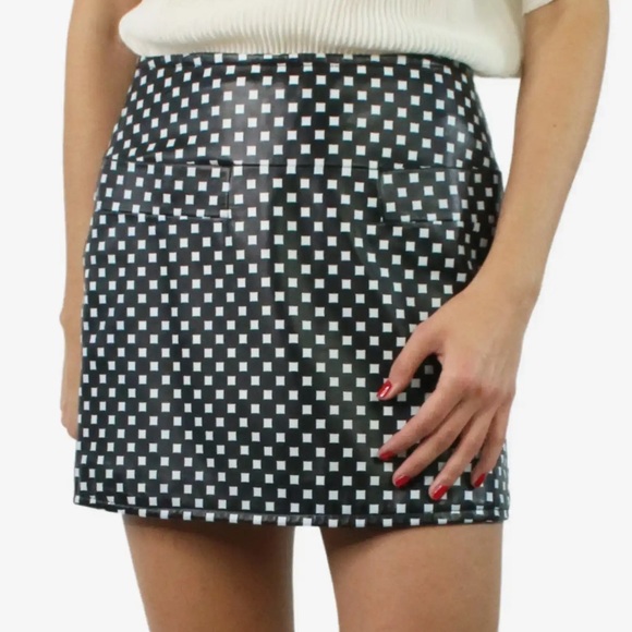 Marc by Marc Jacobs Checkered Leather Mini Skirt - Picture 4 of 7